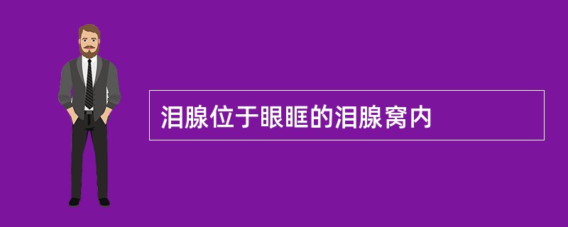泪腺位于眼眶的泪腺窝内