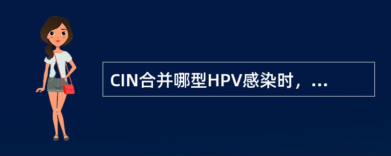 CIN合并哪型HPV感染时，恶变倾向较高