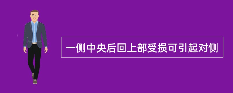 一侧中央后回上部受损可引起对侧