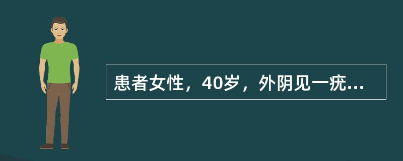 患者女性，40岁，外阴见一疣状肿物体积2.5cm×2cm×5cm，切面肿物基部与间质分解清楚，镜下见鳞状上皮呈乳头状生长，有角化不全，乳头无纤维血管束，底部钉突整齐向间质呈推移式浸润。关于疣状癌描述正