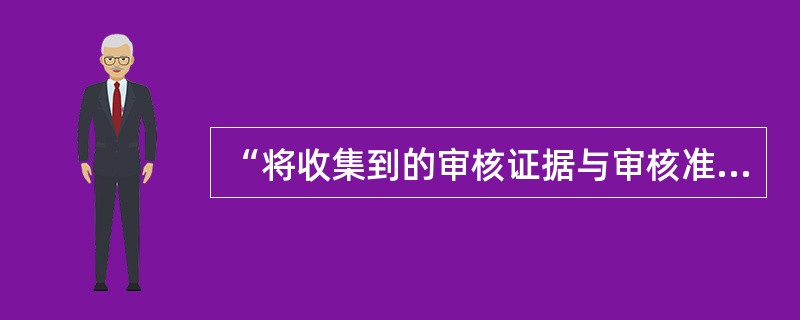 “将收集到的审核证据与审核准则进行比较所得到的评价结果”是（）。