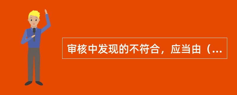 审核中发现的不符合，应当由（）进行纠正或采取纠正措施。