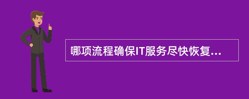 哪项流程确保IT服务尽快恢复，以避免计算机故障（）