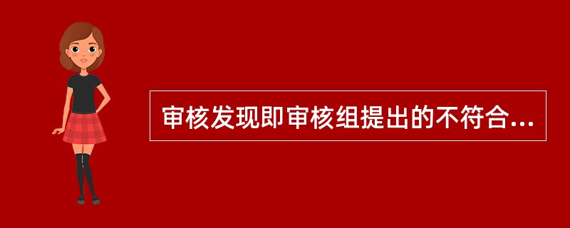 审核发现即审核组提出的不符合项报告