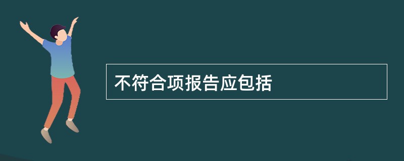 不符合项报告应包括