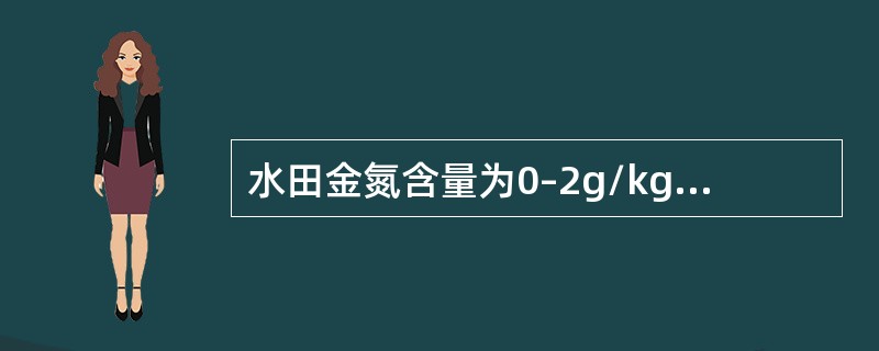 水田金氮含量为0–2g/kg，土壤肥力级别为几级？（）