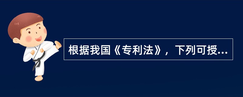 根据我国《专利法》，下列可授予专利权的有