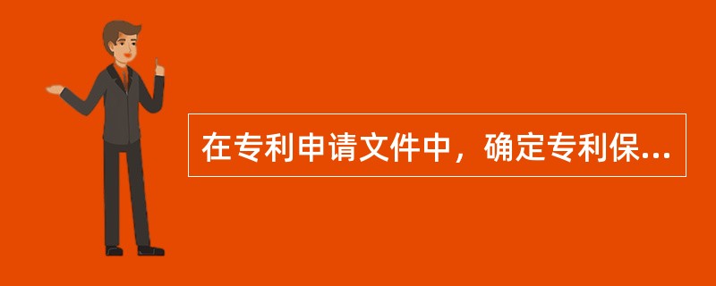 在专利申请文件中，确定专利保护范围的文件是