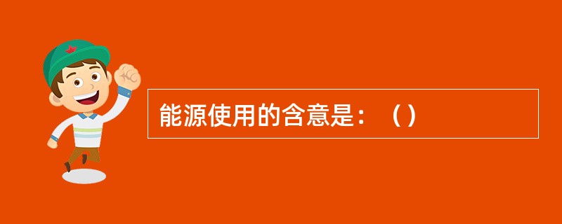 能源使用的含意是：（）