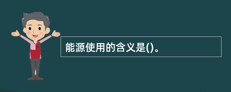 能源使用的含义是()。