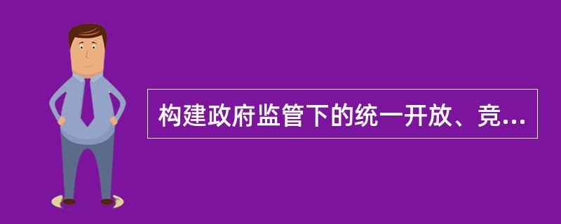 构建政府监管下的统一开放、竞争有序的电力市场体系，对促进电力资源在全国范围内优化配置具有重要意义，统一是市场体系的基础、开放是保证市场活力的前提、竞争是市场效率的源泉，有序是市场秩序的保证。()