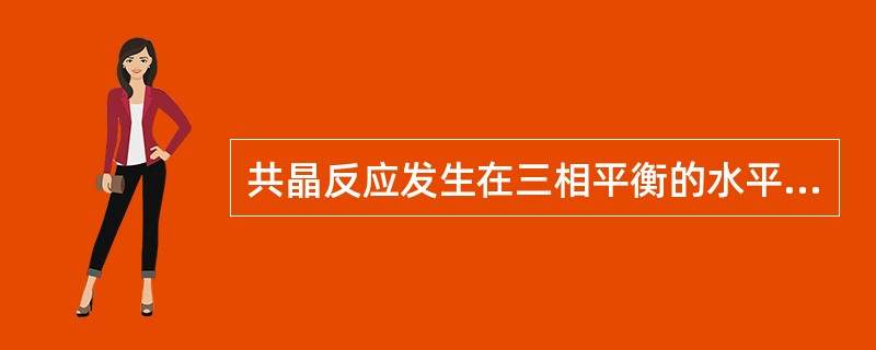 共晶反应发生在三相平衡的水平线上，可利用杠杆原理计算相组成物与组织组成物相对量，故杠杆原理也可在三相平衡区使用。（）