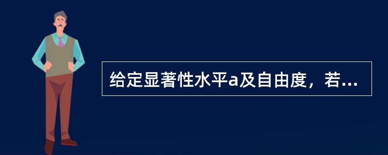 给定显著性水平a及自由度，若计算得到的｜t｜值超过临界的t值，我们将接受零假设()