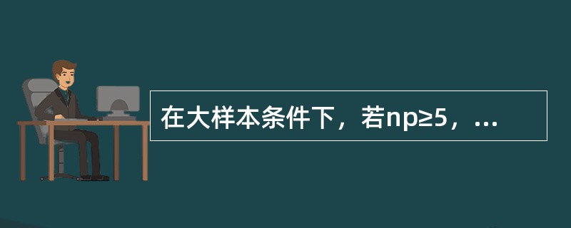 在大样本条件下，若np≥5，且n(1-p)≥5，样本比例在置信水平(1-a)下的置信区间为()。