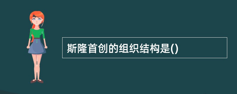 斯隆首创的组织结构是()