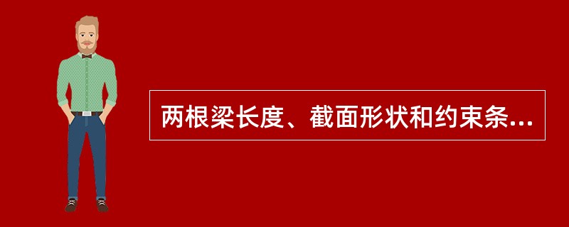 两根梁长度、截面形状和约束条件完全相同，一根材料为钢，另一根材料为铝。在相同的外力作用下发生弯曲形变，二者不同之处为()。