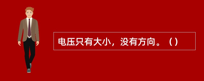 电压只有大小，没有方向。（）