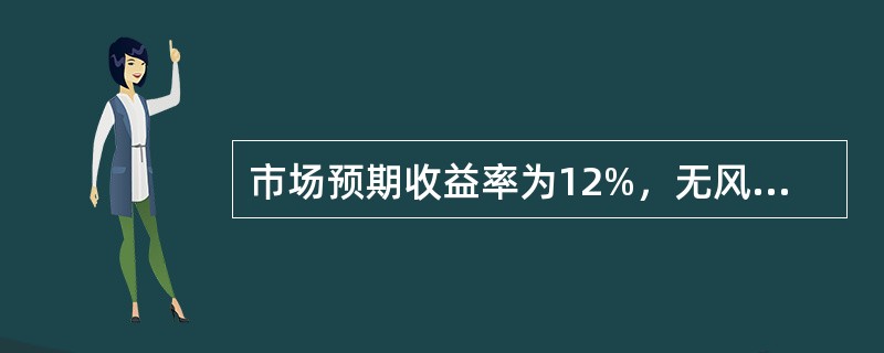 市场预期收益率为12%，无风险利率为6%，一只股票的贝塔值为0.9，这只股票的预期收益率是()。