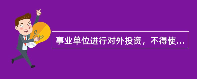 事业单位进行对外投资，不得使用()。