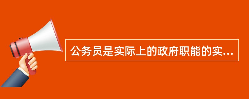 公务员是实际上的政府职能的实施主体。()