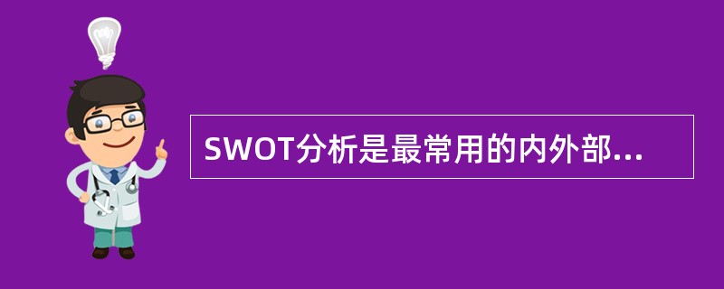 SWOT分析是最常用的内外部环境综合分析技术，它由机会、()、优势等部分构成。