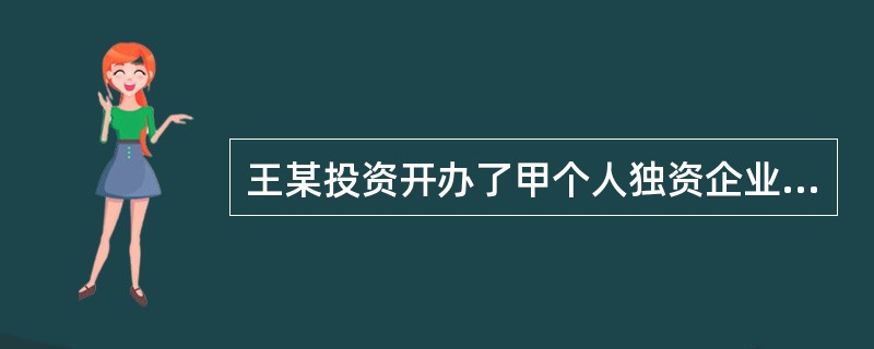 王某投资开办了甲个人独资企业，聘请张某担任企业的总经理。王某与张某约定凡涉及企业重大经营问题，必须由王某决定。由于王某决策失误，甲企业出现严重亏损，对债权人乙公司的负债达10万元。根据以上情况，回答下