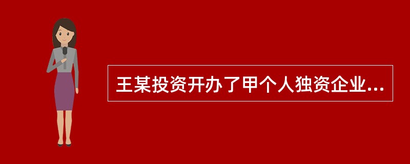王某投资开办了甲个人独资企业，聘请张某担任企业的总经理。王某与张某约定凡涉及企业重大经营问题，必须由王某决定。由于王某决策失误，甲企业出现严重亏损，对债权人乙公司的负债达10万元。根据以上情况，回答下