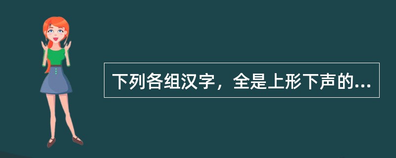 下列各组汉字，全是上形下声的字是（）