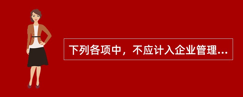 下列各项中，不应计入企业管理费用的是()。
