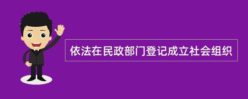 依法在民政部门登记成立社会组织