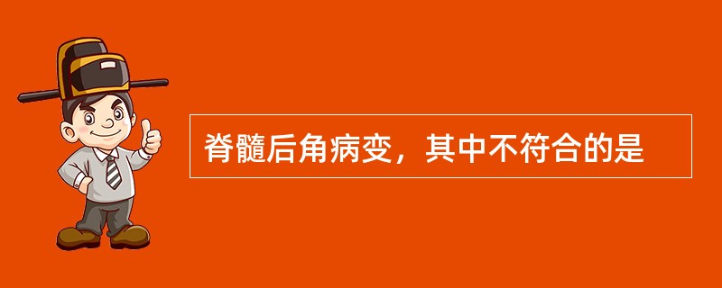 脊髓后角病变，其中不符合的是