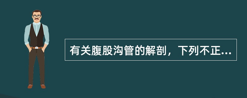 有关腹股沟管的解剖，下列不正确的是()