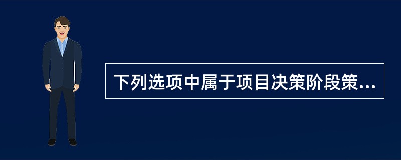 下列选项中属于项目决策阶段策划中管理策划的工作内容的是（）。