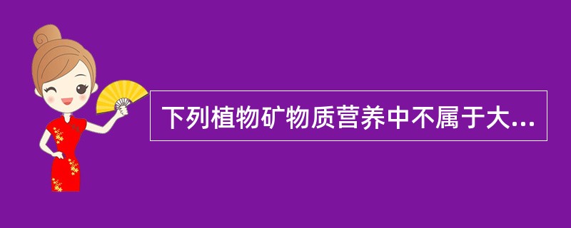 下列植物矿物质营养中不属于大量元素的是（）