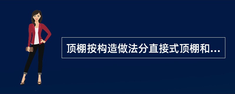 顶棚按构造做法分直接式顶棚和悬吊式顶棚，下列顶棚不属于直接式顶棚的是（）顶棚。