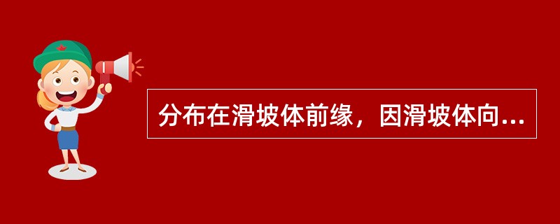 分布在滑坡体前缘，因滑坡体向两侧扩散而形成的放射状分布的张裂隙称为（）。