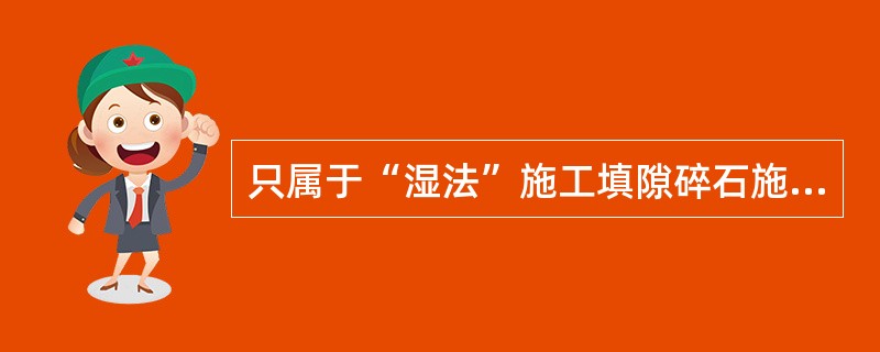 只属于“湿法”施工填隙碎石施工工艺的有( )。