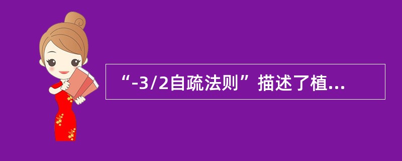 “-3/2自疏法则”描述了植物种群内个体间由于竞争而产生的（）。