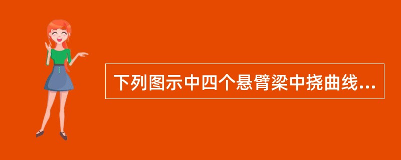 下列图示中四个悬臂梁中挠曲线是抛物线的为（）。