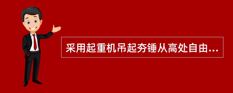 采用起重机吊起夯锤从高处自由落下，利用强大的动力冲击，迫使岩土颗粒位移，提高填筑层的密实度的方法称之为( )。