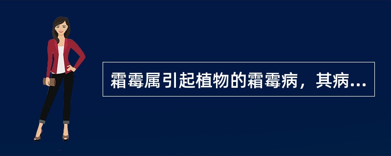 霜霉属引起植物的霜霉病，其病征为（）