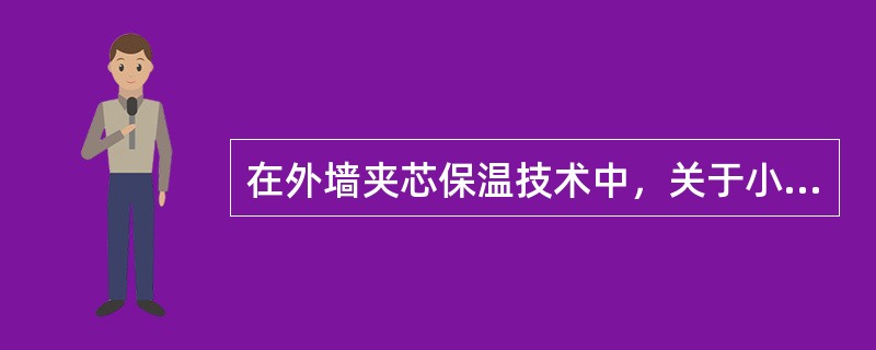 在外墙夹芯保温技术中，关于小型混凝土空心砌块EPS板夹芯墙构造，错误的是（）