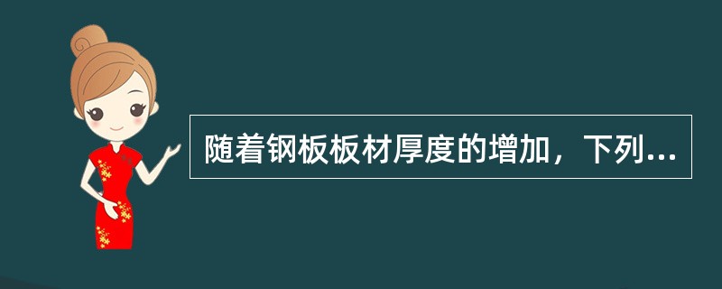 随着钢板板材厚度的增加，下列说法正确的是：（）