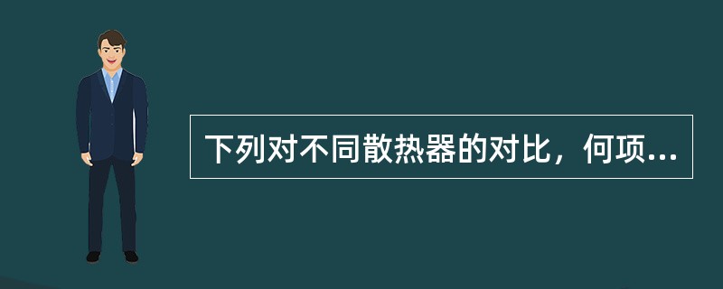 下列对不同散热器的对比，何项结论是错误的？（）