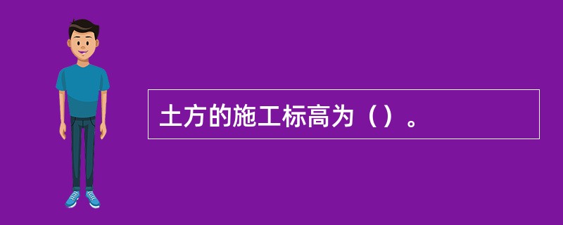 土方的施工标高为（）。