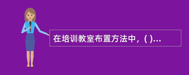 在培训教室布置方法中，( )更适合于模拟练习法。