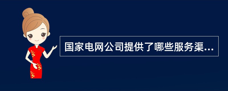 国家电网公司提供了哪些服务渠道( )