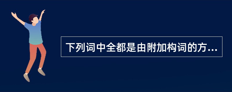 下列词中全都是由附加构词的方式构成的是()