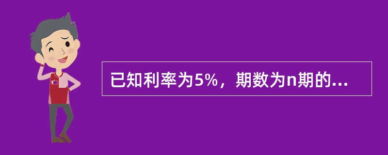 已知利率为5%，期数为n期的复利终值系数等于2，则利率为5%，期数为n期的资本回收系数为()。