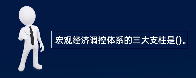 宏观经济调控体系的三大支柱是()。